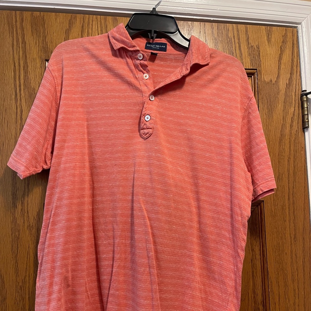 Men's Heather Red Peter Millar Polo Shirt